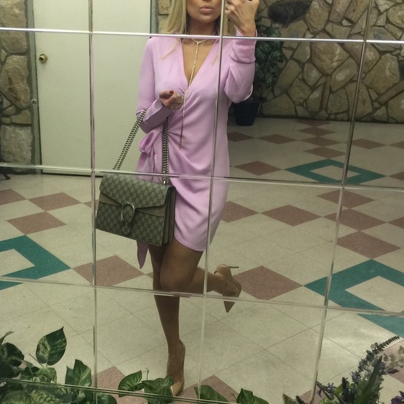 Lilac wrap around mini dress - Picture 2 of 2